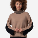 Jersey bicolor con cuello perkins