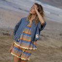 Chaqueta corta patchwork manga amplia - Orfeo