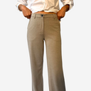 Pantalón recto gris topo