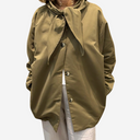 Gabardina caqui con lazada al cuello