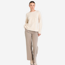 Pantalón recto gris topo