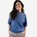 Jersey de punto con botones dorados