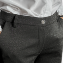 Pantalón recto brillo