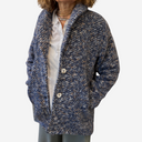 Abrigo azul y marrón