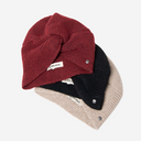 Turbante de tricot con nudo frontal