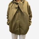 Gabardina caqui con lazada al cuello