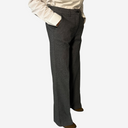 Pantalón campana negro y blanco roto