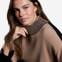 Jersey bicolor con cuello perkins