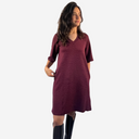 Vestido granate altura rodilla
