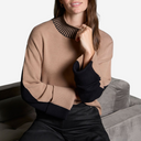 Jersey bicolor con cuello perkins