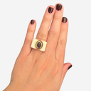 Anillo crema ojo de gato