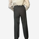 Pantalón campana negro y blanco roto