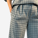 Pantalón de cuadro vichy azul marino y gris
