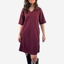 Vestido granate altura rodilla