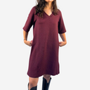 Vestido granate altura rodilla