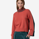 Jersey bicolor con cuello perkins