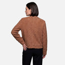Chaqueta bouclé marron liso botones - Señoretta