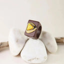 Anillo marrón amazonita amarilla - Émolo
