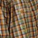 Blusa de cuadros de algodón con bordado floral - Orfeo