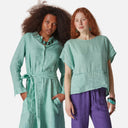 Blusa de lino natural con bolsillos delanteros - DS Collection
