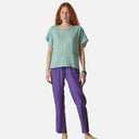 Blusa de lino natural con bolsillos delanteros - DS Collection