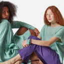 Blusa de lino natural con bolsillos delanteros - DS Collection