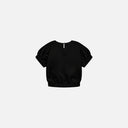 Blusa negra con mangas abullonadas y bajo elástico - Freequent