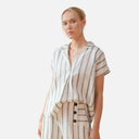 Conjunto blusa y pantalón de rayas azules - PAN