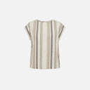 Blusa recta de rayas gris y verde - PAN