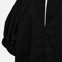 Blusa negra con mangas abullonadas y bajo elástico - Freequent