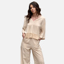Blusa fluida lino y viscosa - IMZ