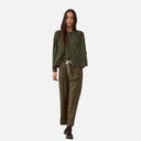Blusa de rayas verdes con bordados florales - Orfeo