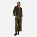 Blusa de rayas verdes con bordados florales - Orfeo