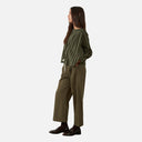 Blusa de rayas verdes con bordados florales - Orfeo