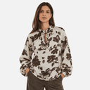 Blusa flores tonos marrón - Freequent