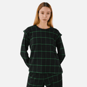 Blusa negra y verde hombreras - PAN