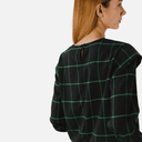 Blusa negra y verde hombreras - PAN