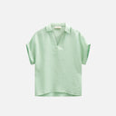 Blusa verde menta con escote pico - Freequent