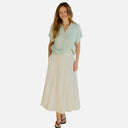 Blusa verde menta con escote pico - Freequent