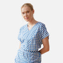 Blusa vichy azul de algodón ligera - PAN