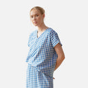 Blusa vichy azul de algodón ligera - PAN