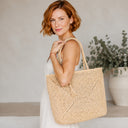 Bolso de hombro de rafia con cremallera - Bagatelle