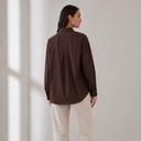 Camisa marrón amplia de algodón - Freequent