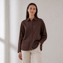 Camisa marrón amplia de algodón - Freequent