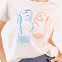 Camiseta blanca de algodón con caras - PAN