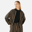 Conjunto de chaqueta y pantalón rayas negras y marrón - PAN