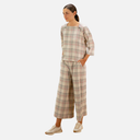 Conjunto de pantalón y blusa gris y rosa - PAN