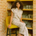 Conjunto pantalón y camisa de rayas negras - PAN
