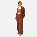 Pantalón fluido con goma marrón - IMZ