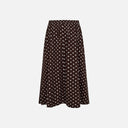 Falda midi de lunares marrón - Freequent